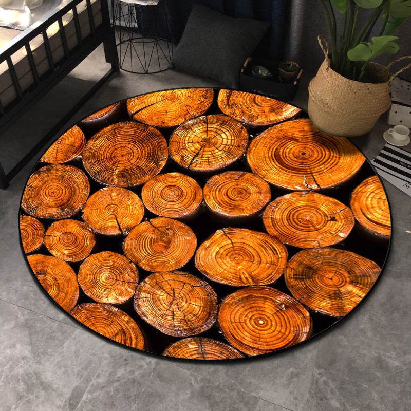 BowLift | Multicolor 3D Tree Rings Carpet Polypropylene Contemporary Carpet Washable Non-Slip Back Animal-Friendly Carpet for Living Room