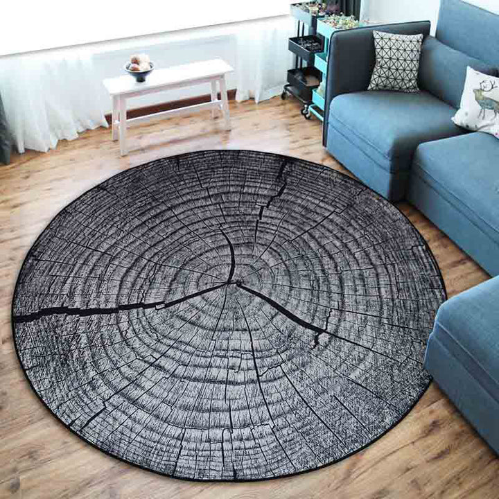 BowLift | Multicolor 3D Tree Rings Carpet Polypropylene Contemporary Carpet Washable Non-Slip Back Animal-Friendly Carpet for Living Room