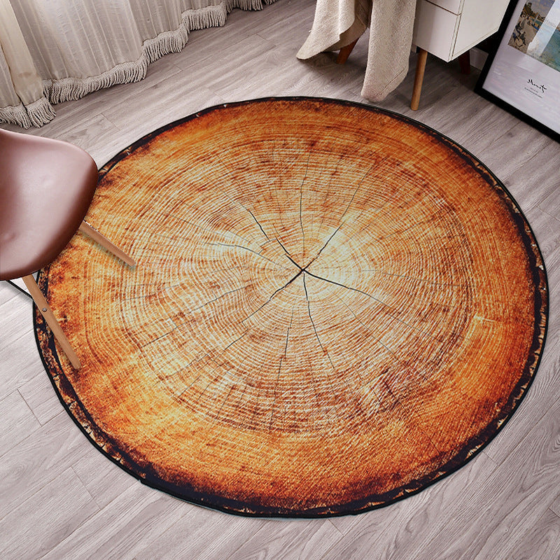 BowLift | Multicolor 3D Tree Rings Carpet Polypropylene Contemporary Carpet Washable Non-Slip Back Animal-Friendly Carpet for Living Room