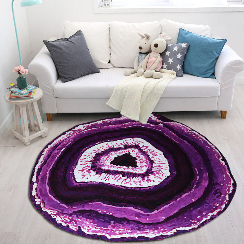 BowLift | Multicolor 3D Tree Rings Carpet Polypropylene Contemporary Carpet Washable Non-Slip Back Animal-Friendly Carpet for Living Room
