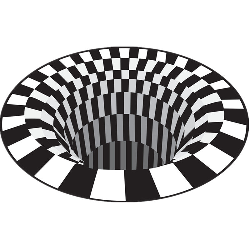 BowLift | Funny Novelty Rug Multicolor Visual Trick Spiral Trap Rug Non-Slip Washable Pet-Friendly Rug for Room