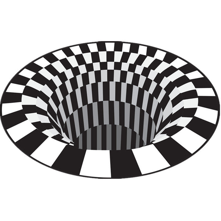 BowLift | Funny Novelty Rug Multicolor Visual Trick Spiral Trap Rug Non-Slip Washable Pet-Friendly Rug for Room
