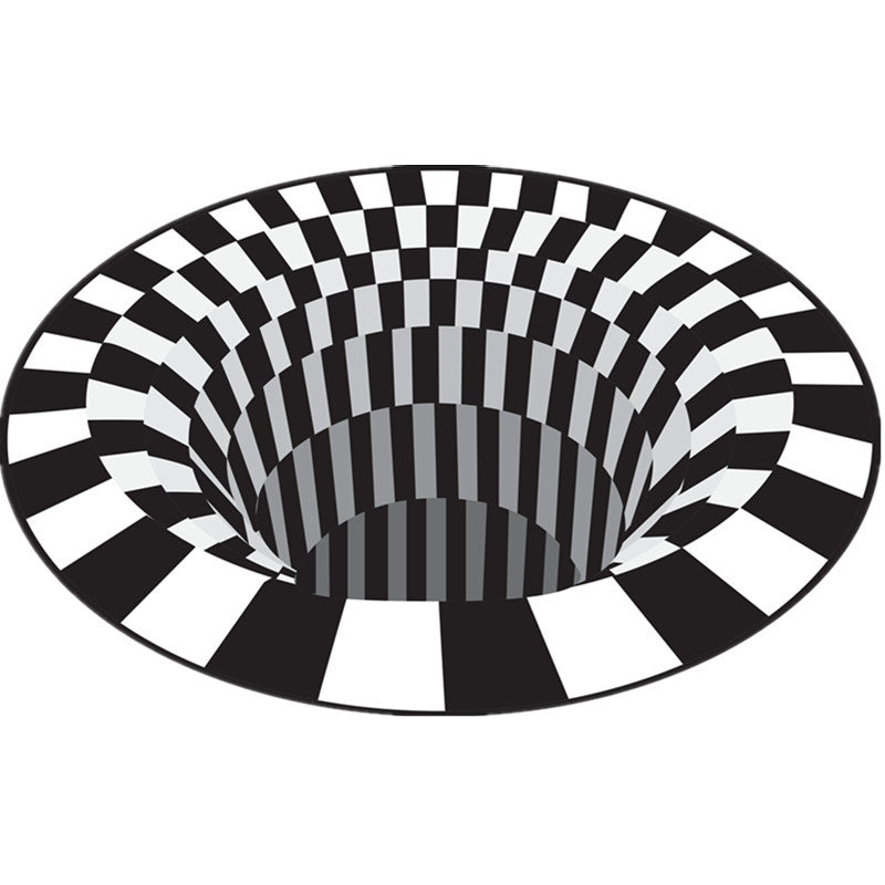BowLift | Funny Novelty Rug Multicolor Visual Trick Spiral Trap Rug Non-Slip Washable Pet-Friendly Rug for Room