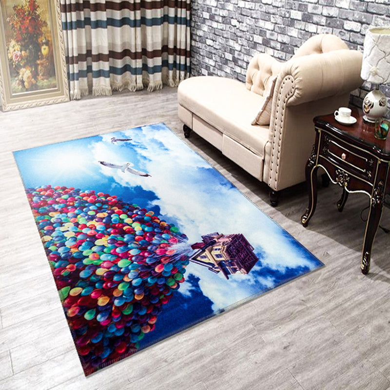 BowLift | Amazing Multicolor Natural Landscape Carpet Polyester Modern Carpet Stain Resistant Washable Non-Slip Back Carpet for Family Room