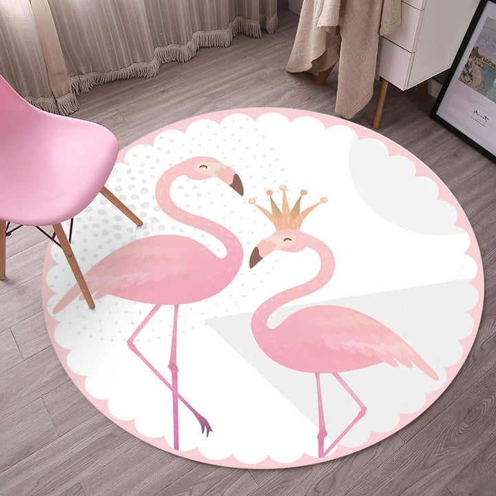 BowLift | Tropical Flamingo Rug Multicolor Synthetic Rug Washable Non-Slip Backing Pet Friendly Rug for Living Room