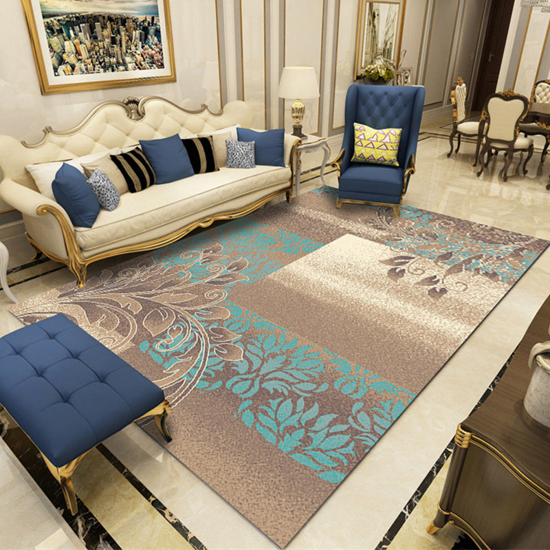 Modern Botanical Carpet Multicolor Polypropylene Area Rug Stain Resistant Non-Slip Pet-Friendly Carpet for Rooms | Bowlift