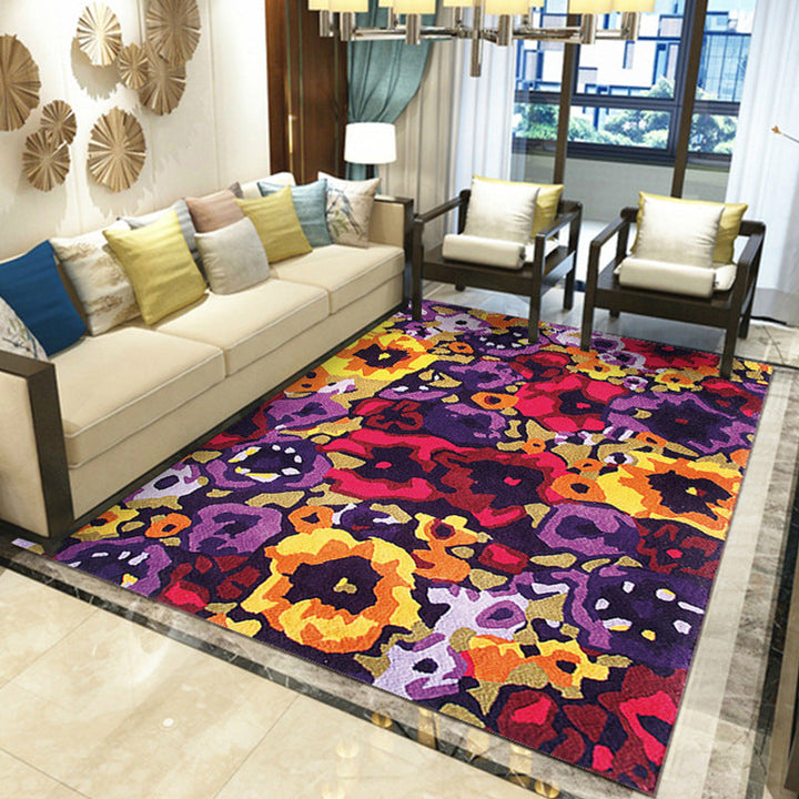 Beautiful Multicolored Modern Carpet Polyester Flower Bloom Carpet Pet Friendly Non-Slip Stain Resistant Carpet for Home | Bowlift