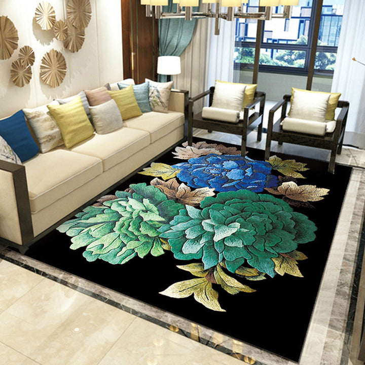 Beautiful Multicolored Modern Carpet Polyester Flower Bloom Carpet Pet Friendly Non-Slip Stain Resistant Carpet for Home | Bowlift
