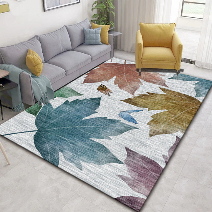 Glam Nordic Carpet Multicolored Plant Carpet Stain Resistant Washable Non-Slip Back Carpet for Living Room | Bowlift