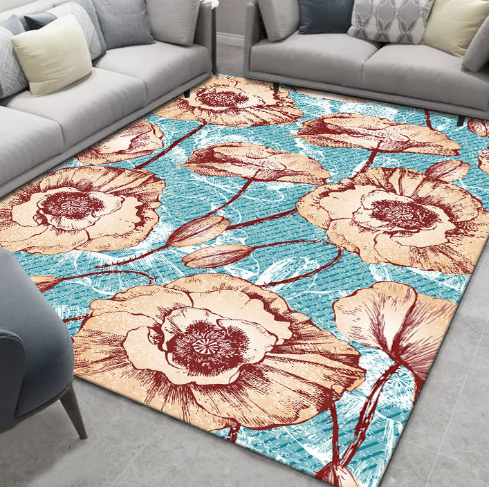 Glam Nordic Carpet Multicolored Plant Carpet Stain Resistant Washable Non-Slip Back Carpet for Living Room | Bowlift