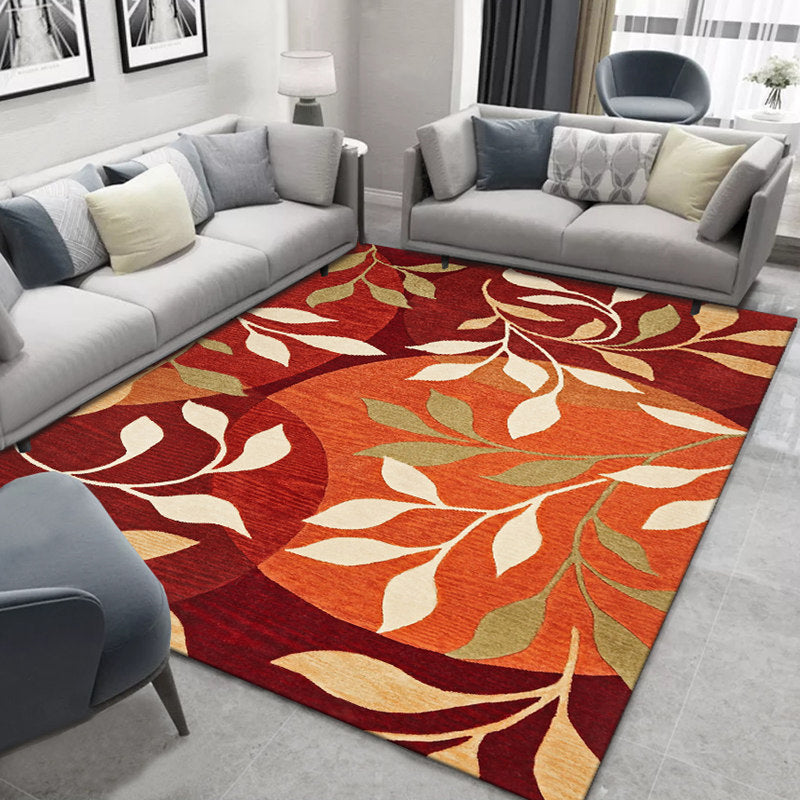 Glam Nordic Carpet Multicolored Plant Carpet Stain Resistant Washable Non-Slip Back Carpet for Living Room | Bowlift