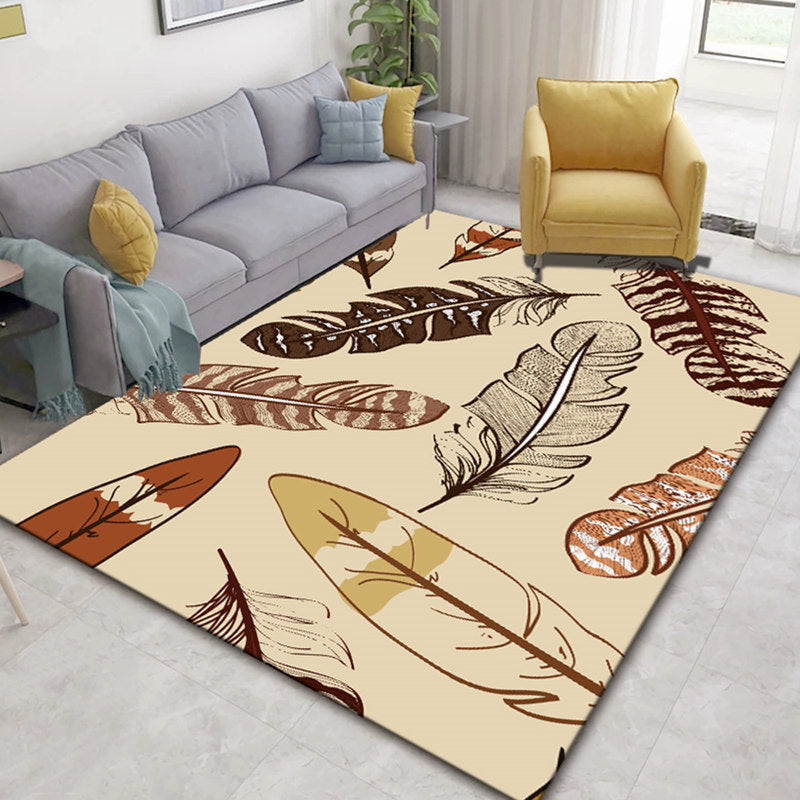 Glam Nordic Carpet Multicolored Plant Carpet Stain Resistant Washable Non-Slip Back Carpet for Living Room | Bowlift