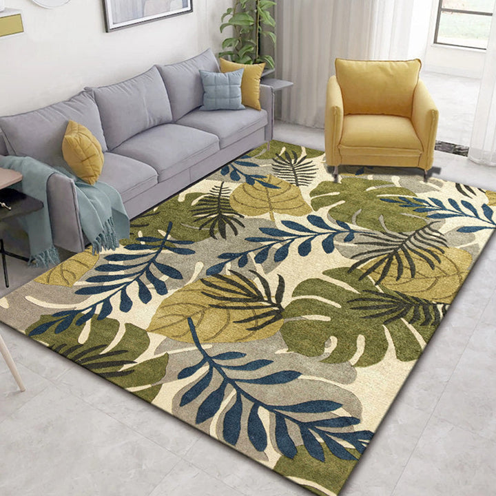 Glam Nordic Carpet Multicolored Plant Carpet Stain Resistant Washable Non-Slip Back Carpet for Living Room | Bowlift