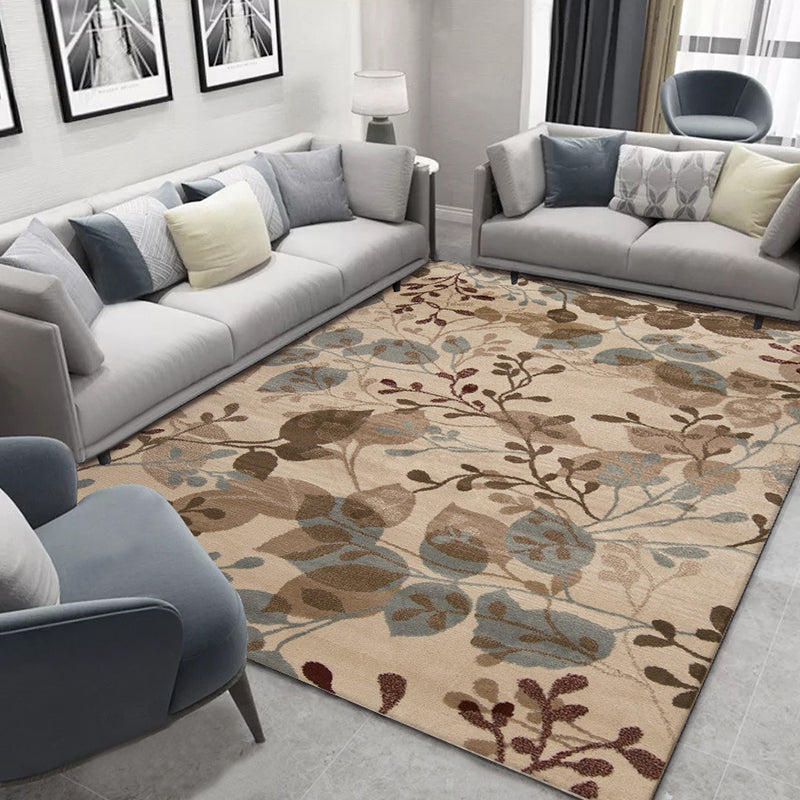 Glam Nordic Carpet Multicolored Plant Carpet Stain Resistant Washable Non-Slip Back Carpet for Living Room | Bowlift