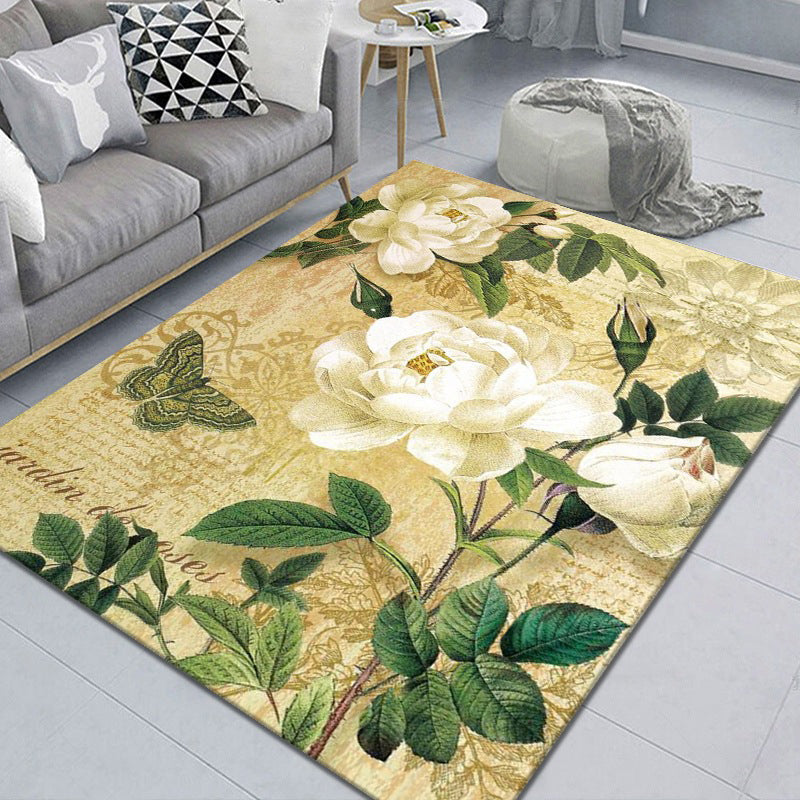 Beautiful 3D Flower Indoor Carpet Multicolored Modern Carpet Polypropylene Washable Non-Slip Back Stain-Resistant Carpet for Home | Bowlift