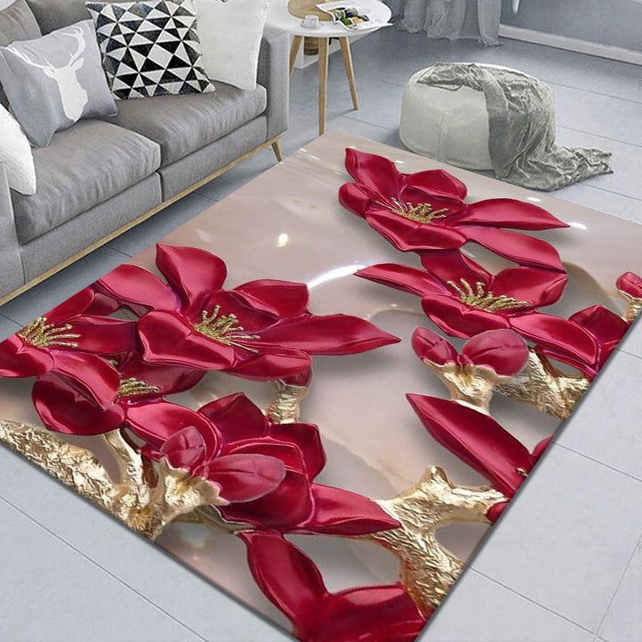 Beautiful 3D Flower Indoor Carpet Multicolored Modern Carpet Polypropylene Washable Non-Slip Back Stain-Resistant Carpet for Home | Bowlift