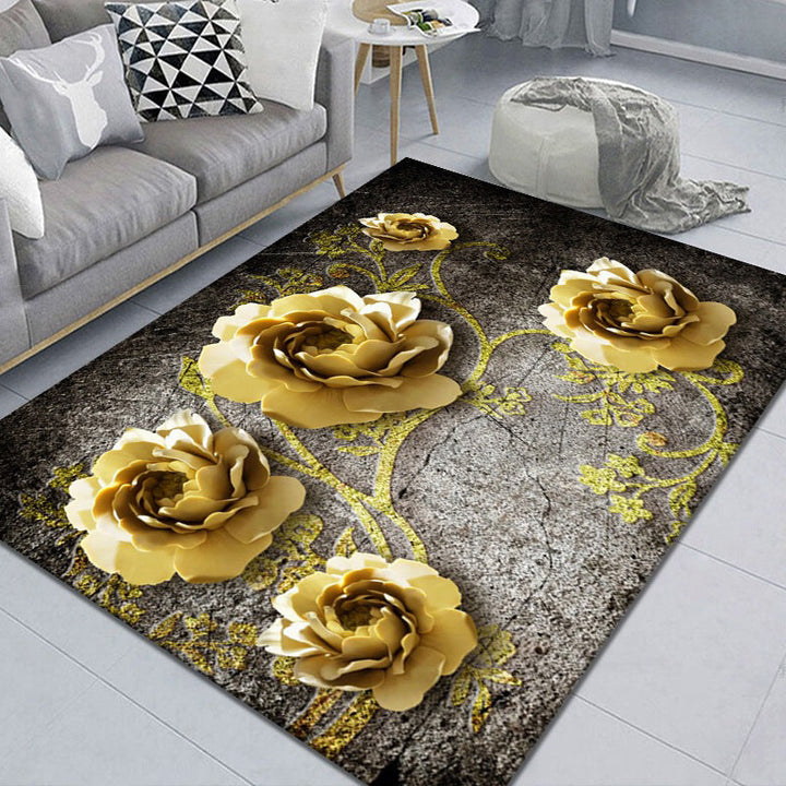 Beautiful 3D Flower Indoor Carpet Multicolored Modern Carpet Polypropylene Washable Non-Slip Back Stain-Resistant Carpet for Home | Bowlift