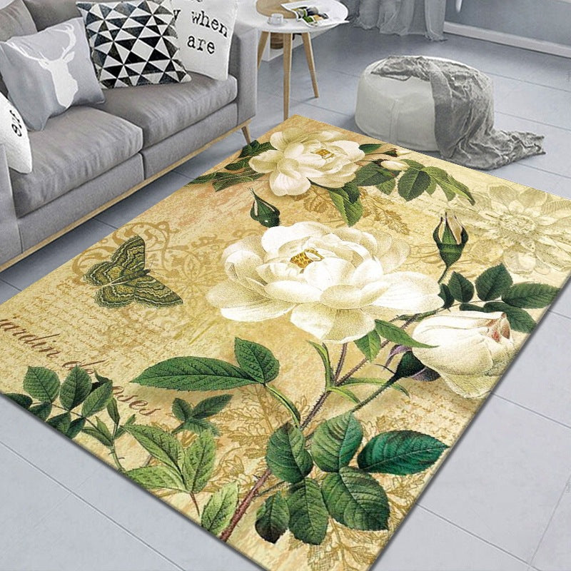 Beautiful 3D Flower Indoor Carpet Multicolored Modern Carpet Polypropylene Washable Non-Slip Back Stain-Resistant Carpet for Home | Bowlift