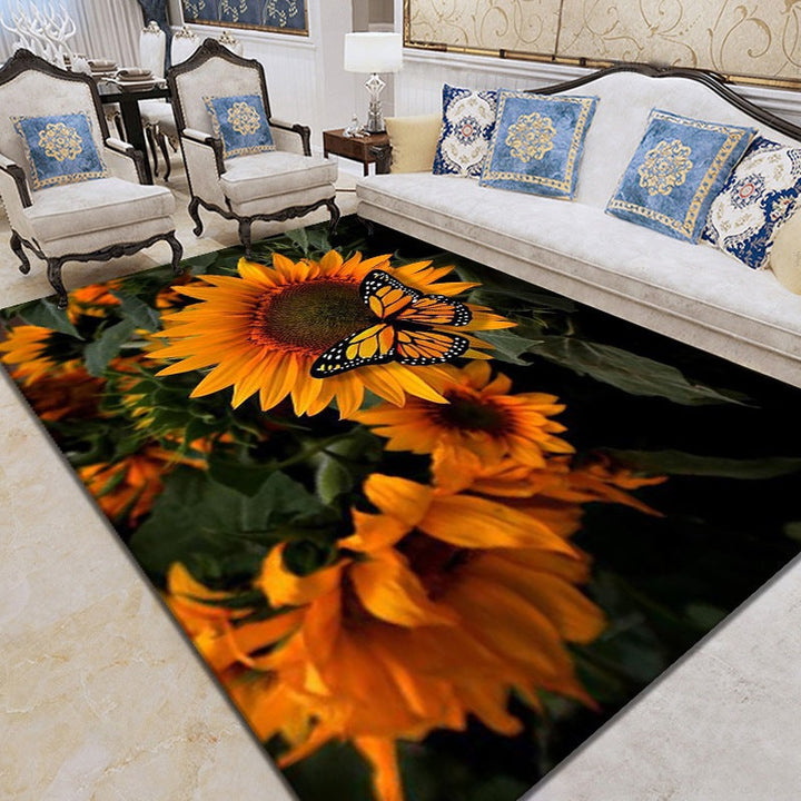 Beautiful 3D Flower Indoor Carpet Multicolored Modern Carpet Polypropylene Washable Non-Slip Back Stain-Resistant Carpet for Home | Bowlift