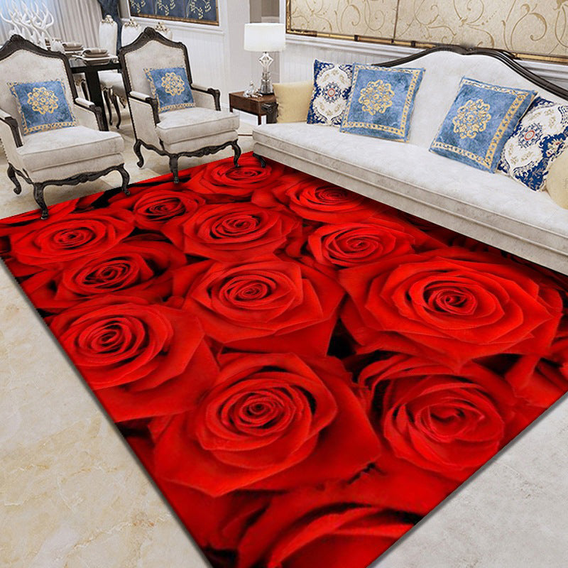 Beautiful 3D Flower Indoor Carpet Multicolored Modern Carpet Polypropylene Washable Non-Slip Back Stain-Resistant Carpet for Home | Bowlift