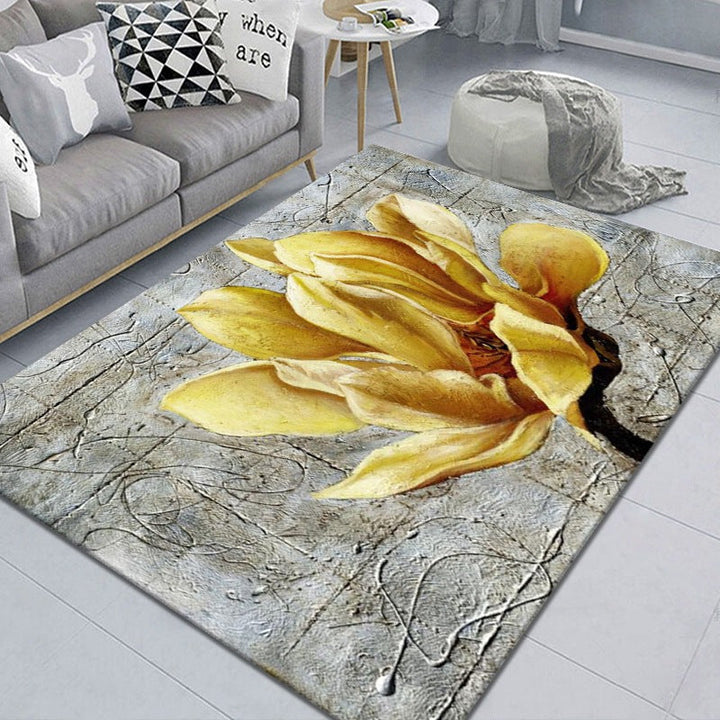 Beautiful 3D Flower Indoor Carpet Multicolored Modern Carpet Polypropylene Washable Non-Slip Back Stain-Resistant Carpet for Home | Bowlift