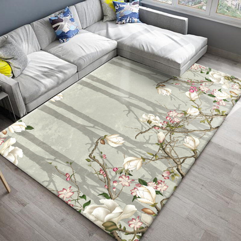 Stylish Americana rug Multicolored flower rug Pet-friendly Machine washable Non-slip backing Rug for room | Bowlift