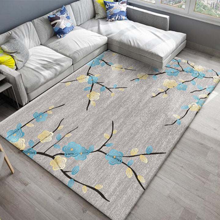 Stylish Americana rug Multicolored flower rug Pet-friendly Machine washable Non-slip backing Rug for room | Bowlift