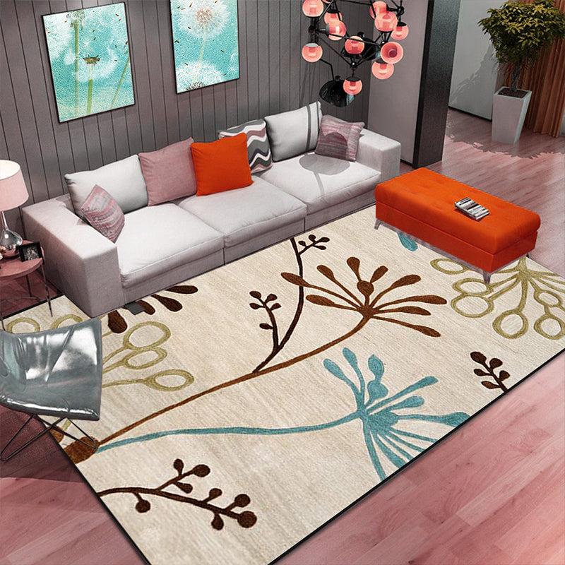 Multicolor Area Rug Contemporary Floral Rug Synthetic Stain Resistant Non-Slip Back Washable Rug | Bowlift