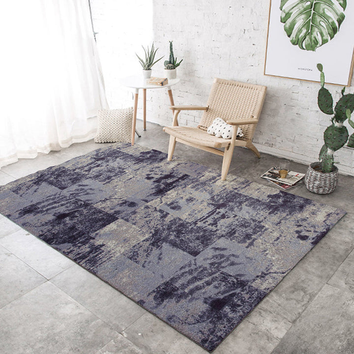 Trendy multicolored Nordic rug polypropylene abstract drawing rug non-slip stain-resistant machine washable rug for the living room | Bowlift