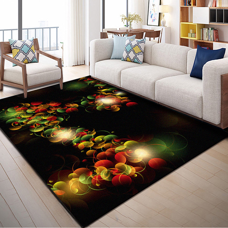 Indian Patterned Rug Multicolored Polyester Rug Machine Washable Pet Friendly Non-Slip Underlay Rug for Room | Bowlift