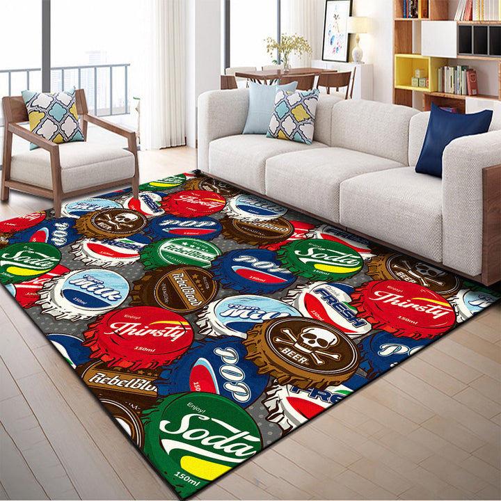 Indian Patterned Rug Multicolored Polyester Rug Machine Washable Pet Friendly Non-Slip Underlay Rug for Room | Bowlift