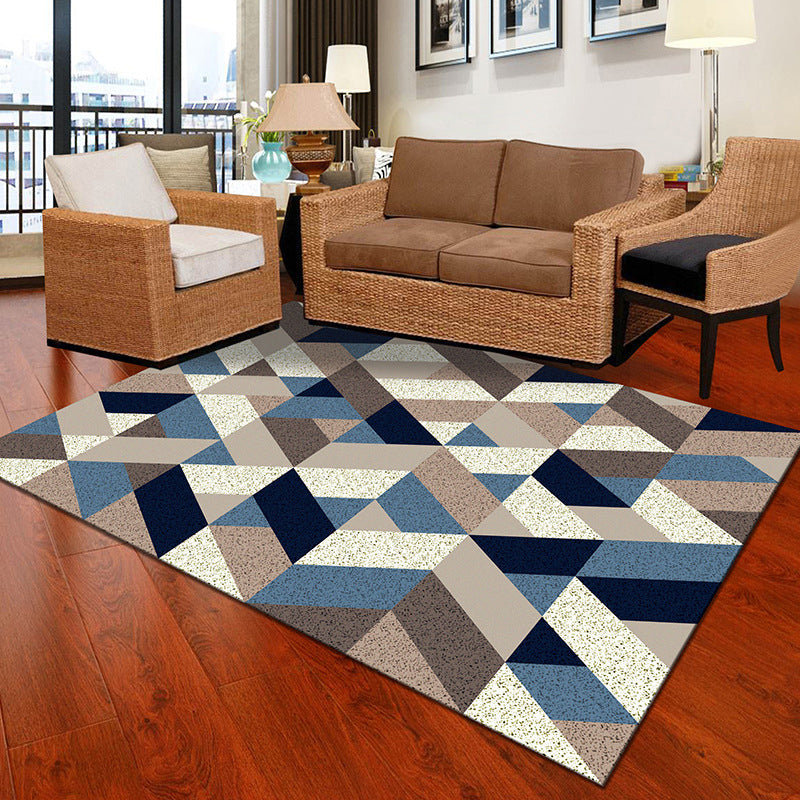 Multicolor Geometric Botanical Carpet Synthetic Modern Carpet Stain Resistant Non-Slip Washable Carpet for Home | Bowlift