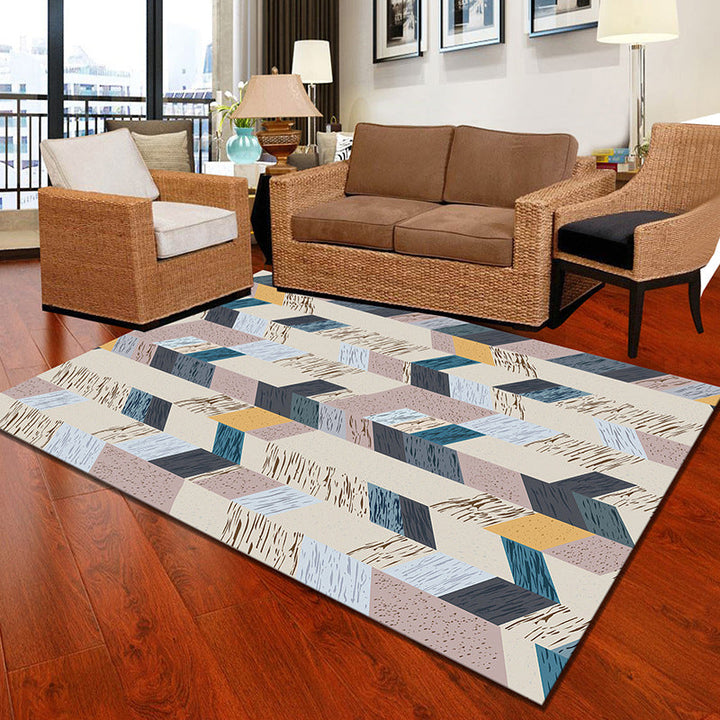 Multicolor Geometric Botanical Carpet Synthetic Modern Carpet Stain Resistant Non-Slip Washable Carpet for Home | Bowlift