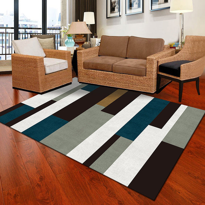 Multicolor Geometric Botanical Carpet Synthetic Modern Carpet Stain Resistant Non-Slip Washable Carpet for Home | Bowlift