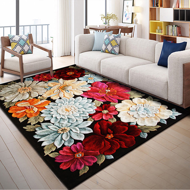 Multicolor Geometric Botanical Carpet Synthetic Modern Carpet Stain Resistant Non-Slip Washable Carpet for Home | Bowlift