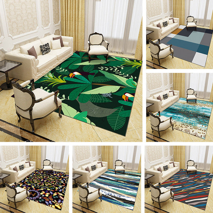 Unique abstract patterned rug Multicolored contemporary rug Polypropylene washable pet-friendly non-slip backing rug for the living room | Bowlift