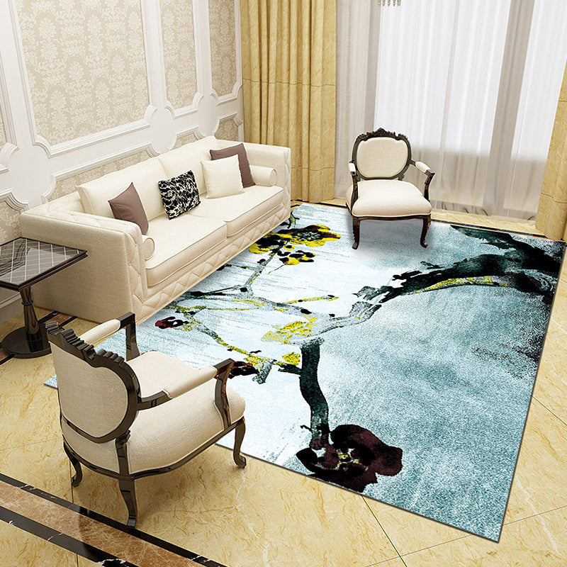 Unique abstract patterned rug Multicolored contemporary rug Polypropylene washable pet-friendly non-slip backing rug for the living room | Bowlift