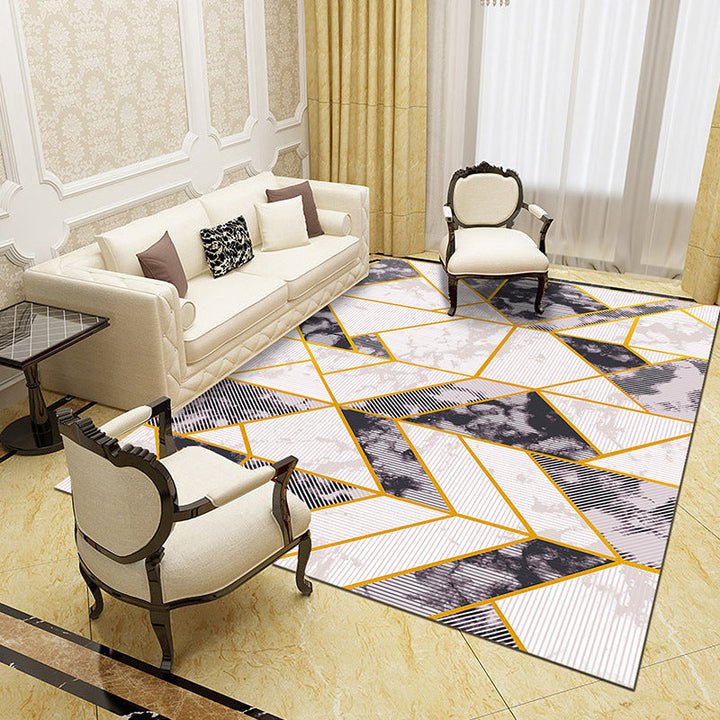 Unique abstract patterned rug Multicolored contemporary rug Polypropylene washable pet-friendly non-slip backing rug for the living room | Bowlift