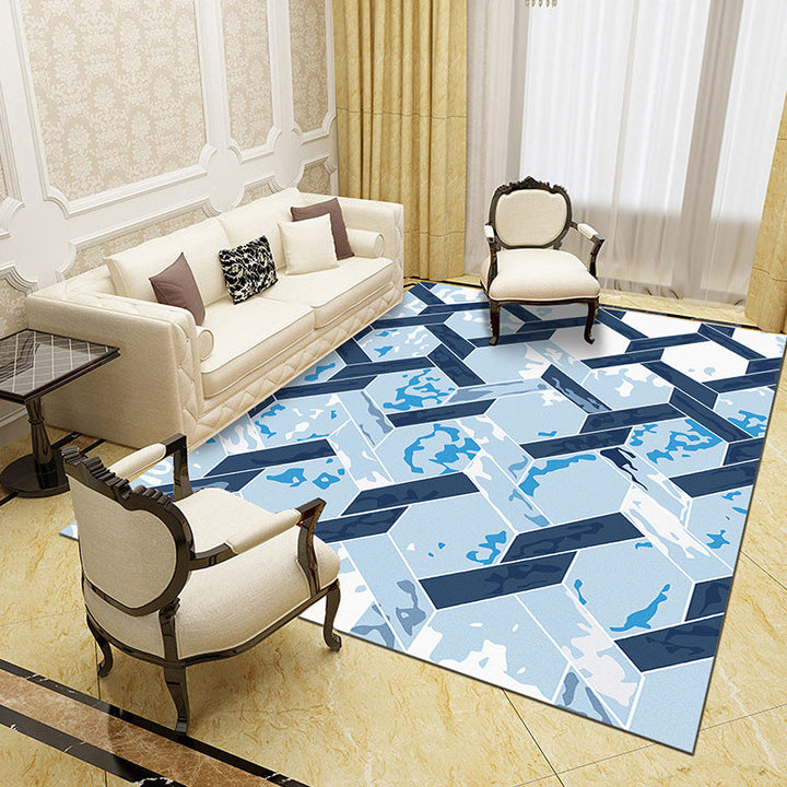 Unique abstract patterned rug Multicolored contemporary rug Polypropylene washable pet-friendly non-slip backing rug for the living room | Bowlift