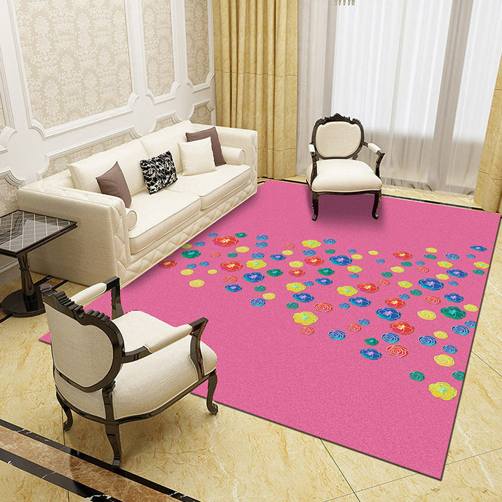 Unique abstract patterned rug Multicolored contemporary rug Polypropylene washable pet-friendly non-slip backing rug for the living room | Bowlift