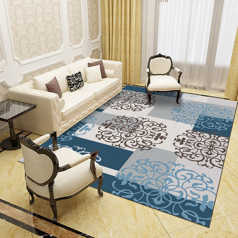 Unique abstract patterned rug Multicolored contemporary rug Polypropylene washable pet-friendly non-slip backing rug for the living room | Bowlift