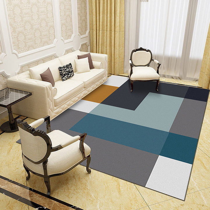 Unique abstract patterned rug Multicolored contemporary rug Polypropylene washable pet-friendly non-slip backing rug for the living room | Bowlift