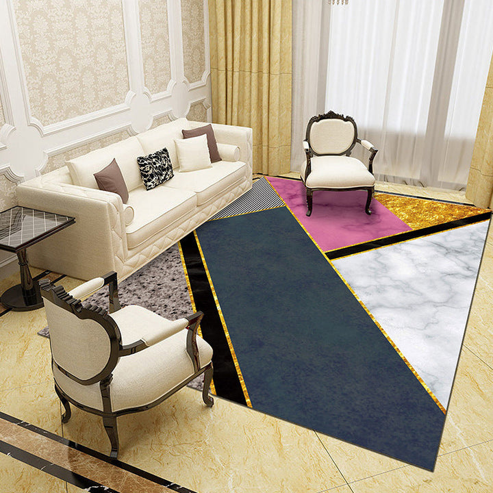 Unique abstract patterned rug Multicolored contemporary rug Polypropylene washable pet-friendly non-slip backing rug for the living room | Bowlift