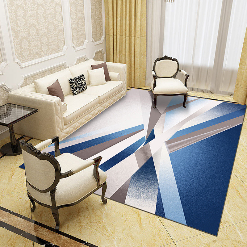 Unique abstract patterned rug Multicolored contemporary rug Polypropylene washable pet-friendly non-slip backing rug for the living room | Bowlift