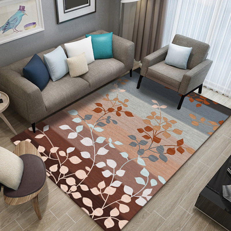 Nordic Living Room Rug Multicolored Patterned Rug Polyester Stain Resistant Washable Non-slip Rug | Bowlift