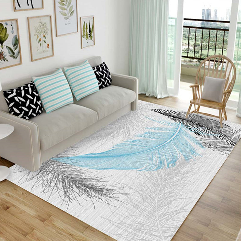 Nordic Living Room Rug Multicolored Patterned Rug Polyester Stain Resistant Washable Non-slip Rug | Bowlift