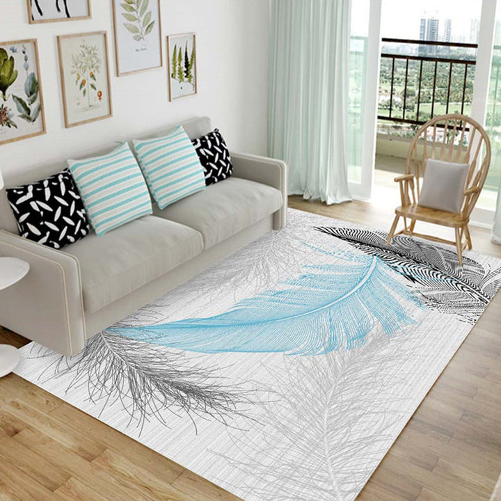 Nordic Living Room Rug Multicolored Patterned Rug Polyester Stain Resistant Washable Non-slip Rug | Bowlift