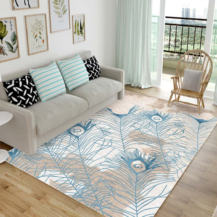 Nordic Living Room Rug Multicolored Patterned Rug Polyester Stain Resistant Washable Non-slip Rug | Bowlift
