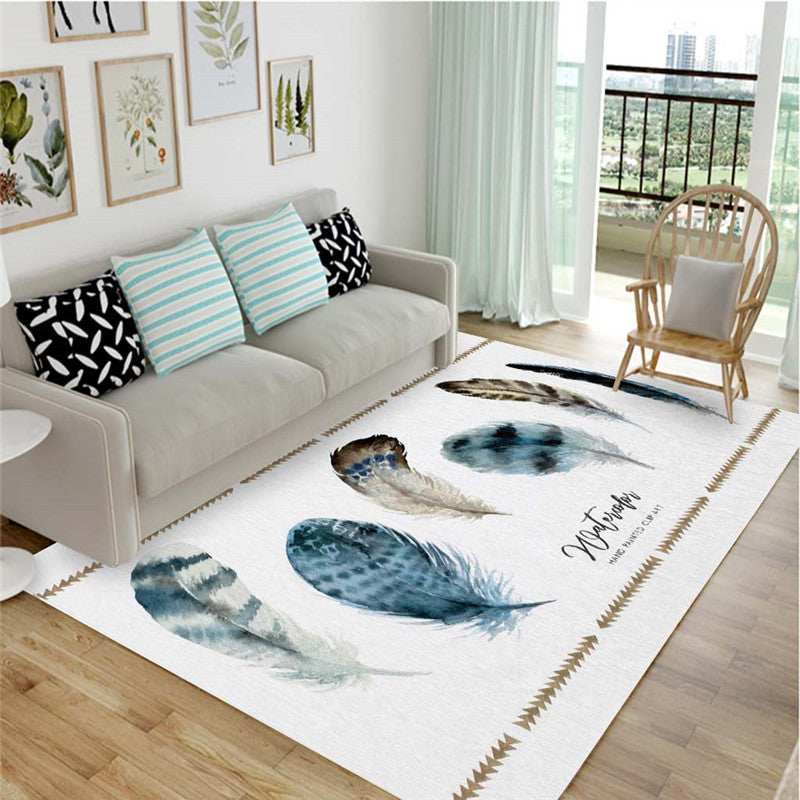 Nordic Living Room Rug Multicolored Patterned Rug Polyester Stain Resistant Washable Non-slip Rug | Bowlift