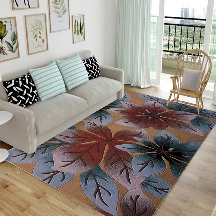 Nordic Living Room Rug Multicolored Patterned Rug Polyester Stain Resistant Washable Non-slip Rug | Bowlift